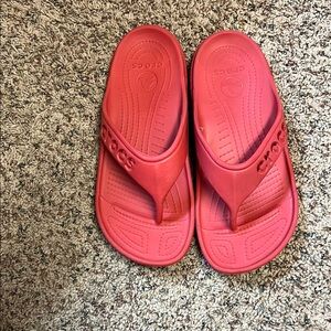 CROCS Red Sandals Lightweight Waterproof Comfort
